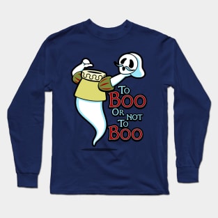 Funny Cute Victorian Shakespeare Ghost Funny Boo Retro Vintage Meme Long Sleeve T-Shirt